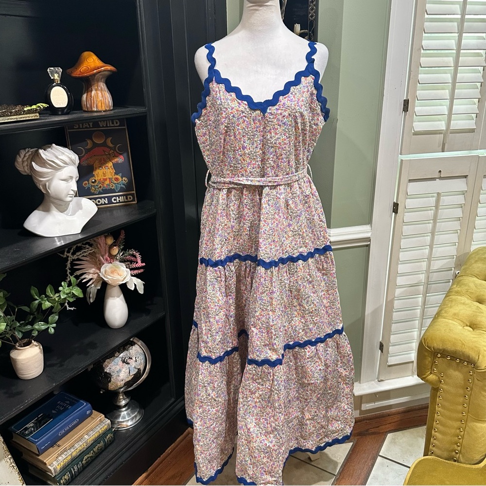Anthropologies Just Me Floral Embroidered Maxi Dress – Size Large - Picture 1 of 11